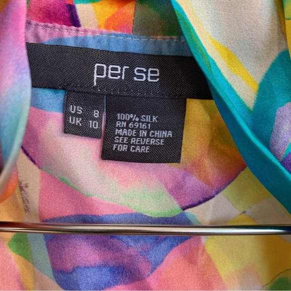 100% Silk Colorful Sleeveless Top - Picture 2 of 4